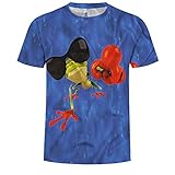 Hombres De Manga Corta 3D Rana Impresa Cuello Redondo T-Shirt Summer Autumn PatróN Casual Top...