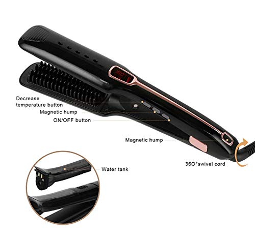 Infrared Straight Hair Comb Negative Ion Hair Straightener Does Not Hurt Hair Straight Clip  Constant Temperature  Wet And Dry 2 In 1  LED Liquid Crystal Temperature Display  Tourmaline Ceramic Coating Knob
