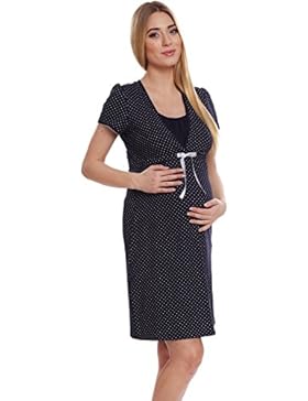 Italian Fashion IF Damen Umstandskleidung Stillnachthemd Joy 0114