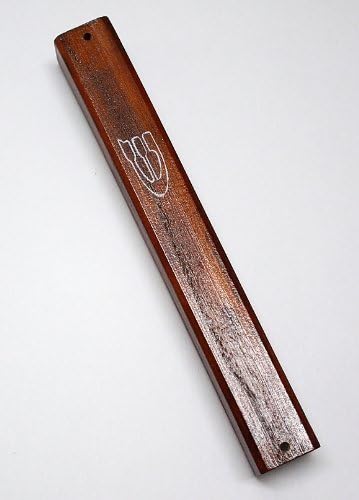 Classic Wood Mezuzah Case - Mezuza Cover for your Mezuzah Scroll (7 inches for 15 cm scroll, dark wood)