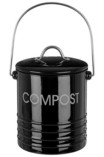 Premier Housewares Komposteimer mit Tragegriff, Schwarz - 2