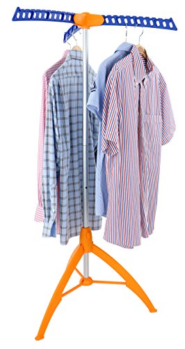 Bügelwäscheständer Wäschetrockner Wäscheständer Garderobenständer Kleiderständer mit 3 ausklapparen Kleiderhaken für 36 Bügel Blusen oder Hemden - 4