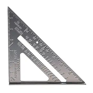 Inrali Double Side Scale Aluminium Alloy Metric Inch Triangle Measurement in 90 Degree Triangle Ruler Carpenter Tool, Square Layout Tool, Speed Square Layout Tool,Layout Measurement Ruler Tool