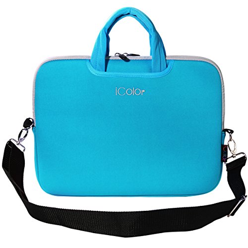 iColor Netbook- und iPad- Tasche Notebooktasche Laptoptasche Schutzhülle für Größe 9,7 10 10,2 Zoll mit Zubehörfach und Schultergurt