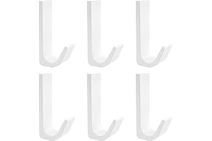 KAHOUI 6 Stück Klebehaken Extra Stark, Wandhaken Selbstklebend Metall, Klebehaken Badezimmer Haken Selbstklebend Weiß, Haken Ohne Bohren, Kleiderhaken Selbstklebend Können 4-6kg Tragen
