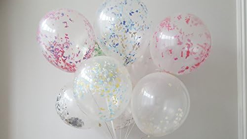 The Party Postman 16" Confetti Balloons (25 x 16" Balloons, Gold, Royal Blue &amp; Light Blue)