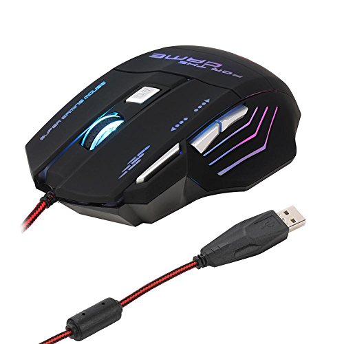 Preisvergleich Produktbild broadroot S300 Draht 5 verstellbare DPI Modi 7 Schlüssel Ergonomisches Hintergrundbeleuchtung Gaming Maus