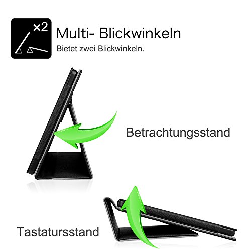 Fintie Odys Rapid 10 LTE Hülle Case – Slim Fit Folio Premium Kunstleder Schutzhülle Tasche Etui Smart Cover mit Ständerfunktion für Odys Rapid 10 LTE 25,7 cm (10,1 Zoll) Tablet-PC, Schwarz - 5