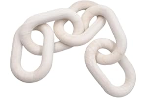 MERIGLARE Boho Chain Link Decor Hand Carved Wooden for Living Room Office Farmhouse