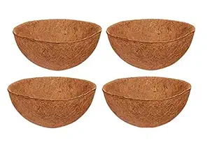 COIR GARDEN Coco Fiber Hanging Planter Pots, Coir Basket Liner, 12 Inch, 4 Pieces