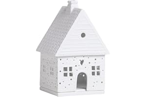 Räder Lichthaus Lebkuchen klein aus Porzellan unglasiert in der Farbe Weiß, Maße: 14 x 9 x 8,5 cm, 90318