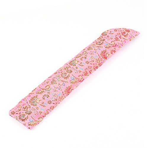 sourcingmap® Chinesisch Seidenmischung Blume Muster Abdeckung für Faltbare Handfächer - 3