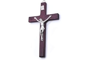 Reccisokz 1 Pieza Vintage Madera Jesús Figura Cruz Colgante Adorno Cristiano, Oración Adorno Regalo, Colgante, Nacimiento, Comunión, Bautismo