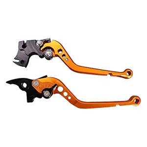 Allextreme AX-LEV65 Clutch Brake Lever Heavy Duty 6 Positions Adjustment for Bajaj Pulsar NS200 (Golden, 2 Pcs)