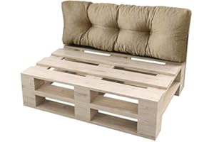 sunnypillow Coussin Dossier pour Palette Euro Canapé Intérieur/Extérieur Appui 120 x 40 cm plusieures Tailles et Couleurs à Choisir Coussin Mousse flaconné Beige