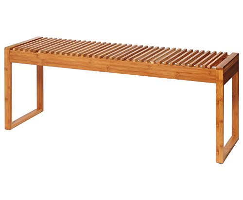 WOLTU Bambusbank Sitzbank Gartenbank Balkonbank aus hochwertigem Bambus ca.47 x 120 x 33 cm BH39br-1-a - 4