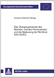 Image de Das Ubergangsmandat Des Betriebs Und Des Personalrates Und Die Bedeutung Der Richtlinie 2001/23/eg