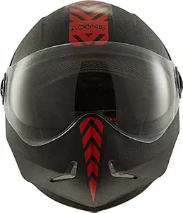 Steelbird SB-50 Adonis Dashing Black and Red Helmet with Plain Visor,600mm(Black Red, Large)