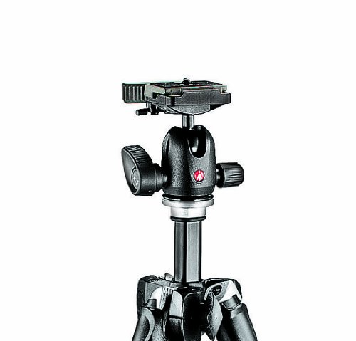 Manfrotto MK293A4-A0RC2 - Trípode Completo (4 Secciones, rótula de Bola), Negro