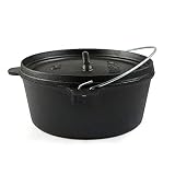 Thrivinger Four Hollandais Deep Camp, Fabriqué en Matériau De Fonte/Sûr Et Durable/Facile À Nettoyer pour Le Camping en Plein Air, Les Pique-niques Et Les Barbecues.