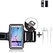 Produktbild TOP SET für ZTE Blade V8 64 GB Neopren Jogging Armband Sportarmband Oberarmband für ZTE Blade V8 64 GB schwarz mit Reflektor Streifen + Ohrstöpsel. Fitness Lauf Armband