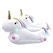 Produktbild Led Einhorn Hausschuhe Gemütlich und Kuschelig One Size 28CM/34-42 (Weiß)