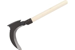 ASIXXSIX Doppia Falce,Falce da Diserbo in Acciaio Ad Alto Manganese Giardinaggio Multiuso Falce da Diserbo Falce di Sicurezza Portatile Falce Doppia Attrezzi da GiardinaggioFalciatura Tagli (Testa di taglio