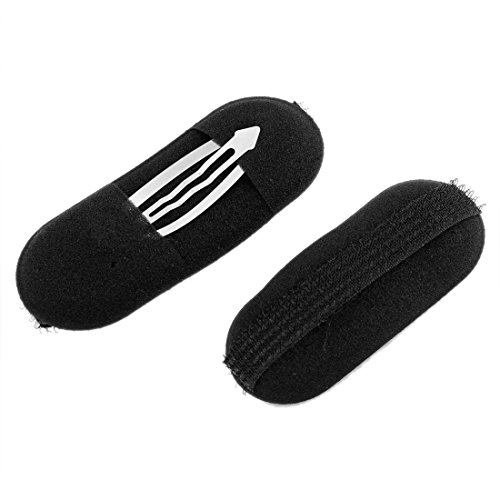 2 Pcs Black Sponge Hair Clip Volume Bumpit Padding Bun Updo
