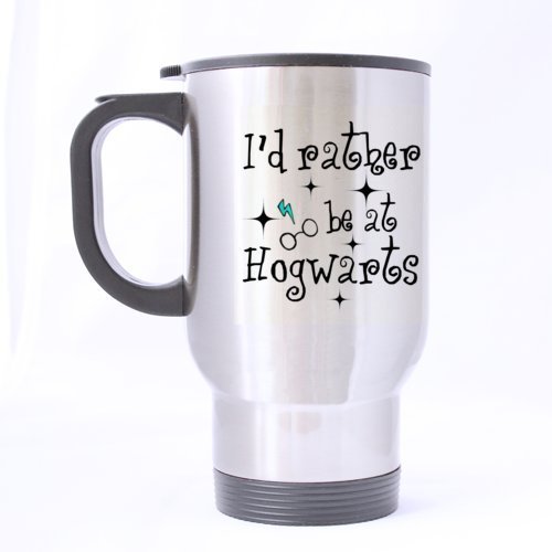 Mensuk Easyolife- I'd Rather Be At Hogwarts Harry Potter Funny Starbucks Funny Travel Mug 14oz Coffee Mugs Stainless Steel Cool Unique Birthday or Christmas Gifts for Men and Women