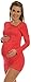 Happy Mama. Women's Maternity Long Sleeve Stretch Jersey Drape Tunic Top. 941p (Coral, 12)