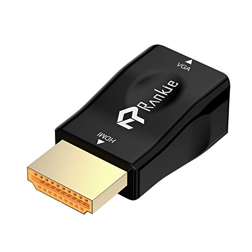 HDMI auf VGA, Rankie Vergoldet Active HDMI to VGA Kabel HDTV Adapter Konverter Male to Female (Schwarz) - 3