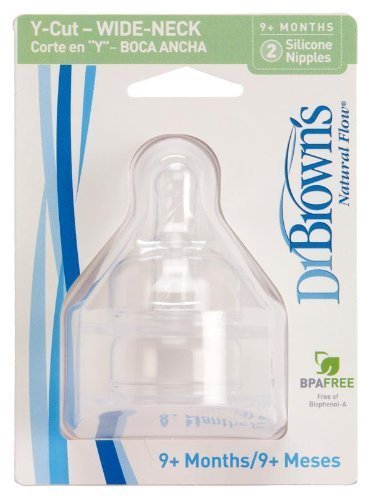 Dr. Brown's 2 Pack Natural Flow Y Cut Wide Neck Nipple