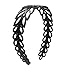 DMtse Set of 3 Black Plastic Hollow Leaf Decor Wide Hairstyle Headband Hair Hoop