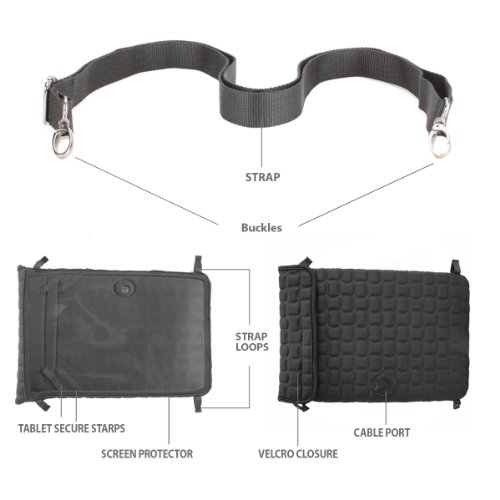 Tablet Tasche 10.1″ / Tablet Hülle Case / iPad Skin aus Neopren mit Zubehörfach / Schützhülle für Samsung Galaxy Tab A Fire HD Kids Lenovo Miix Thuawei MediaPad Microsoft Surface Odys Fusion Xido usw. - 3