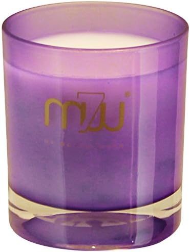 My7Ways Violet glass scented Candle Candle, Chamomile and jasmine, spicy fresh, amber, minty seductive, Shiny Holder