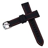 HUAIX Home 18 Mm Frauen Outdoor Sport Wasserdichte Weiche Silikonkautschuk Armbanduhr Edelstahl Dornschließe (Color : Orange)