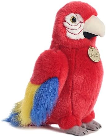 Aurora® Realistic Miyoni® Macaw Parrot Stuffed Animal - Lifelike Detail - Cherished Companionship - Red 11 Inches