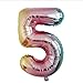 Produktbild Carry stone Ballonnummern 32 inch Bunte Ballonnummer Aluminium Party Geburtstag Hochzeitstag Engagement Dekoration Folienballons Farbverlauf Zubehör 0-9 (5)