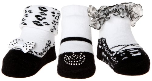 Baby Emporio - 0-9 Months - Baby Girl Mary Jane Party Socks - 3 Pairs in Gift Package (Black)