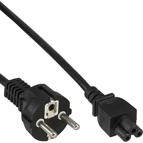 3 Stück InLine 16656X Netzkabel für Notebook (3-polig Kupplung, 1,8m) schwarz