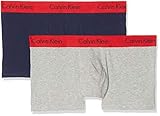  Calvin Klein Trunk 2pk Bóxer, Gris (Bold Navy/Heather Grey Jdy), Small (Pack de 2 para Hombre