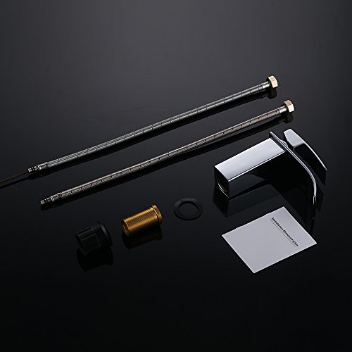 Homelody Bad Waschbecken Armatur Chrom Wasserfall Wasserhahn Badarmatur Mischbatterie Armatur Einhebelmischer Waschbeckenarmatur Waschtischarmatur Waschtischbatterie Waschtischmischer - 9