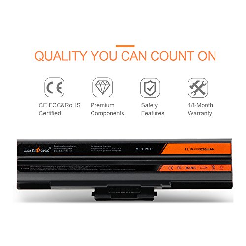LENOGE Ersatz Hochleistung Akku Li-ion Laptop Batterie Für Sony Vaio Kompatible Teil VGP-BPS13B/S VGP-BPS13S VGP-BPS13B/Q VGP-BPS13A/R VGP-BPS13AB 18 Monate Garantie - 3