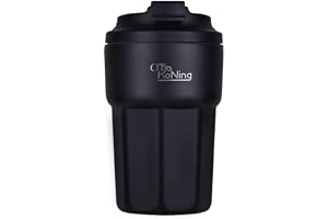 OTTO KONING Termosmugg 350 ml, Läckagesäker Resemugg i Rostfritt Stål | Dubbelväggig vakuumisolering, 18/8 rostfritt stål, BPA-fri, läckagesäkert skruvlock, håller varmt/kallt i fyra timmar
