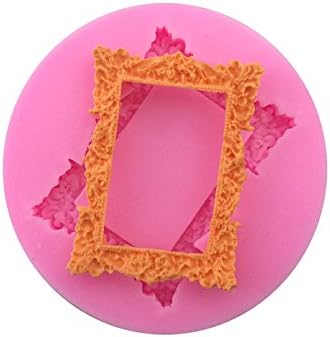 GERMER 9PCS Flower Picture Frame Handmade Polymer Chocolate Cupcake Mold Pudding Caramel Tray