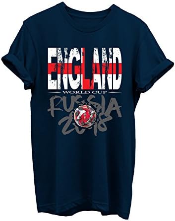 Scralandore Design Russia World Cup 2018 England Supporter T-Shirt Gift for Family … (XXX-Large, Navy Blue)