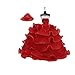Produktbild Rote Pailletten Puppen Kleider trägerloses Kleid w / Schal Handschuhe Partei Ball Hochzeits Kleid Prinzessin Kleid Kleidung für Puppe