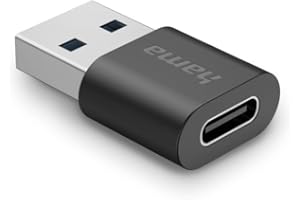 Hama USB C Adapter, USB A Stecker auf Buchse (Zum Verbinden von PC, Laptop, MacBook, Tablet, Kabel oder Hub, mit Super-Speed-Datenübertragung 10 Gbit/s, USB 3.2 Gen2)