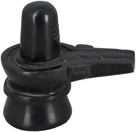 Artist Haat Handcrafted Black Stone Lord Shiva Lingam Idol for Puja (15x9x15 cm approx.)