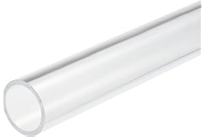 DMiotech 34mm x 40mm(1.3" x 1 9/16") Tuyau en Acrylique Transparent, Tube en Plastique Rigide de 10 Pouces pour Tuyau d'Eau d'Aquarium, Système de refroidissements par Eau, Plomberie